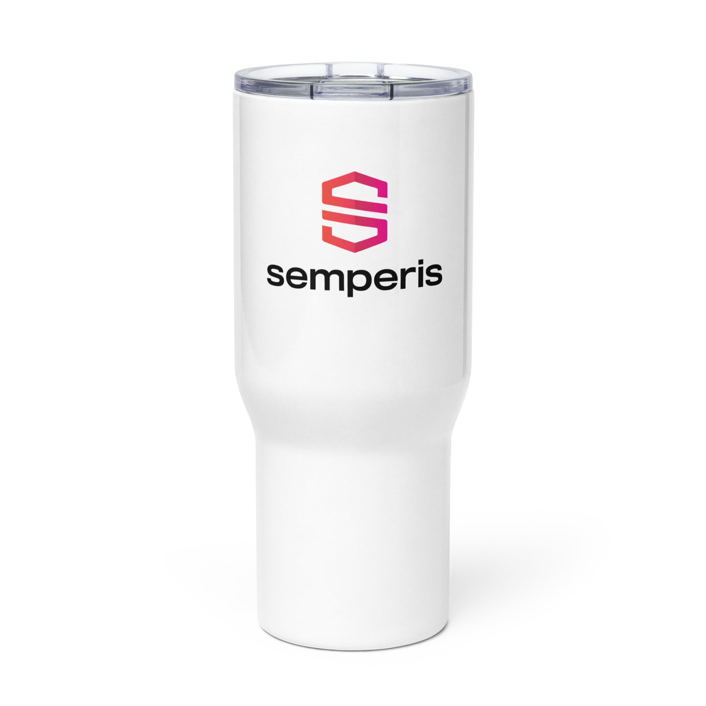 Travel mug with a handle