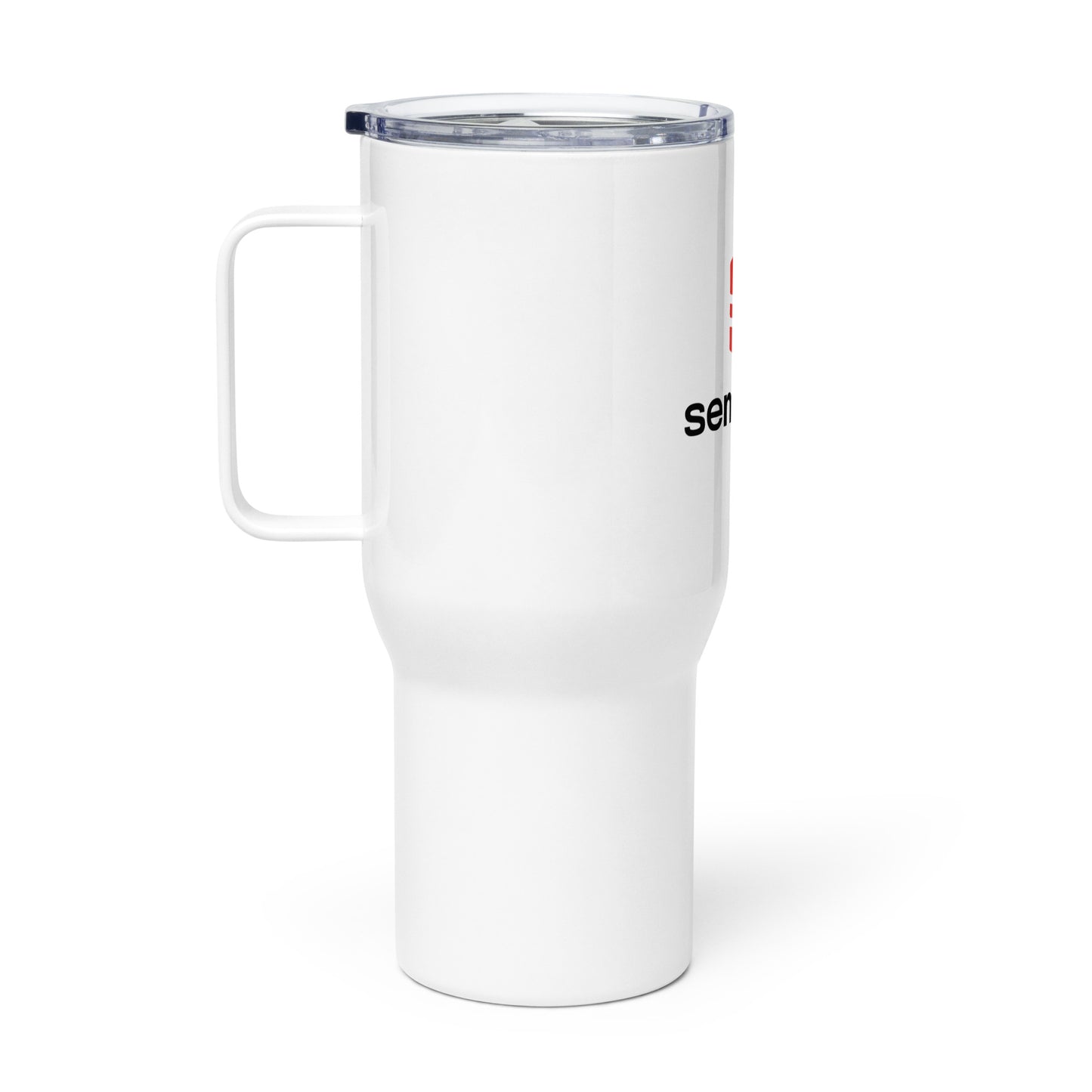 Travel mug with a handle