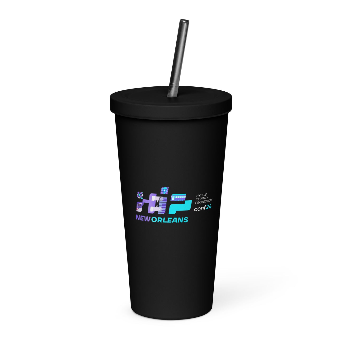 Insulated tumbler with straw - NOLA