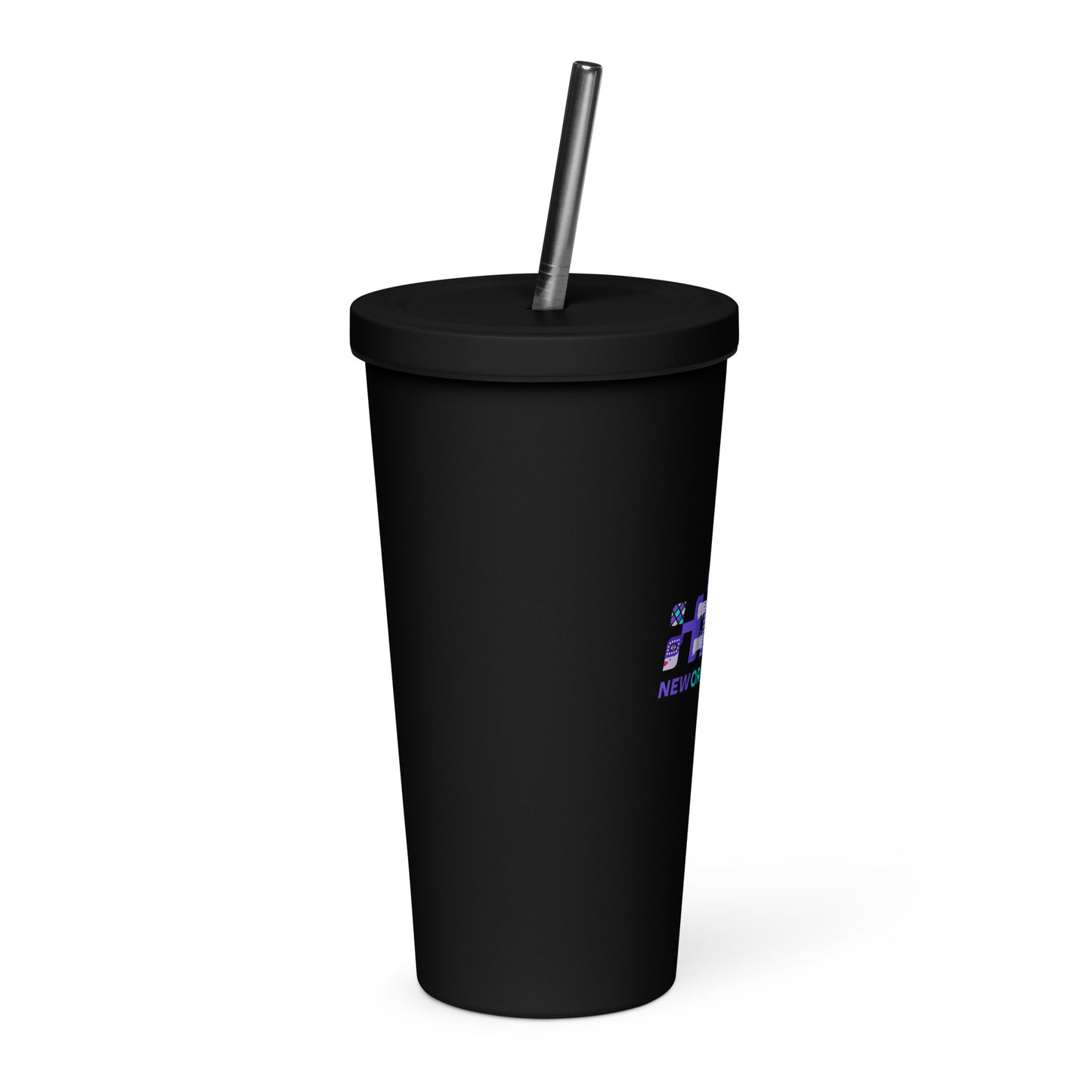 Insulated tumbler with straw - NOLA