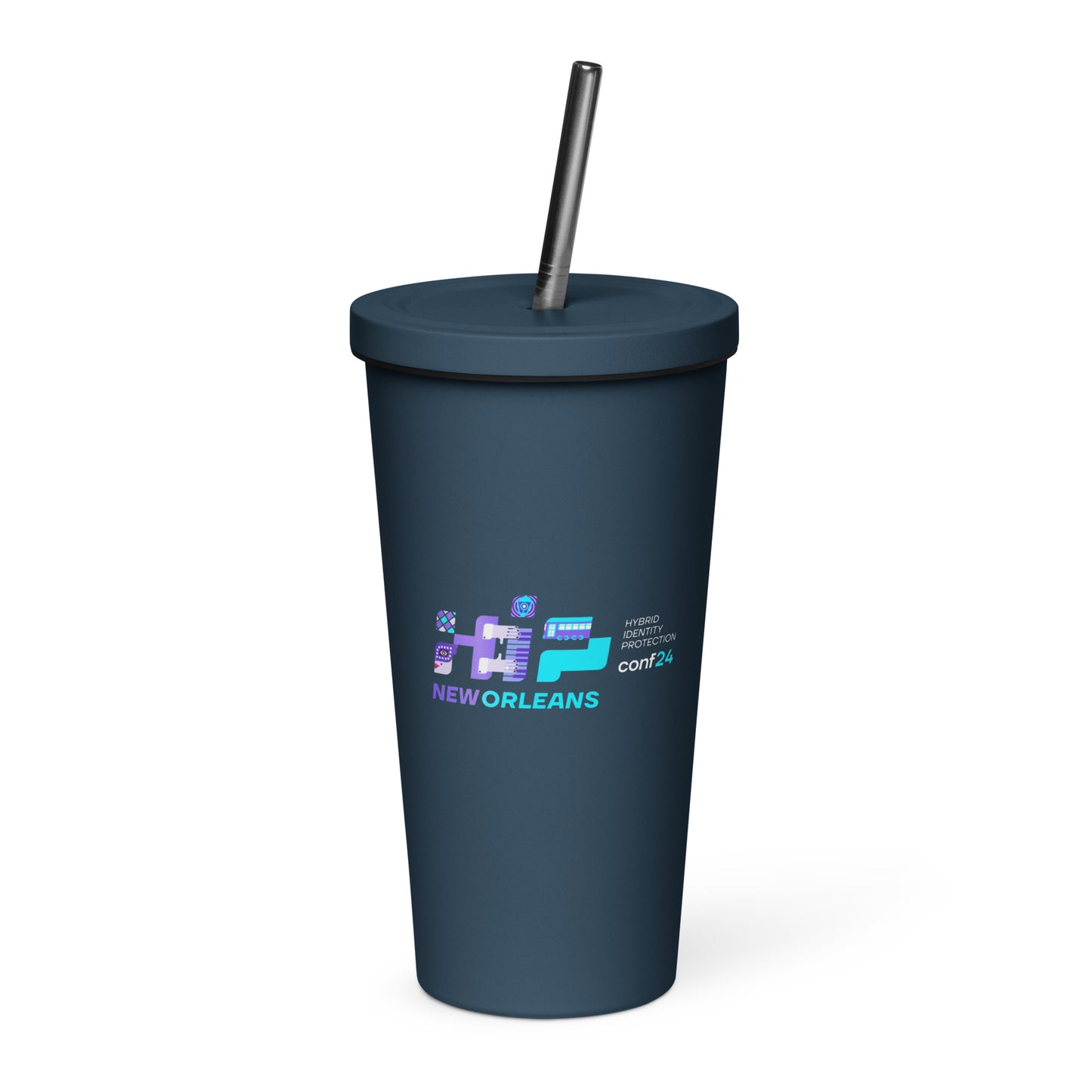 Insulated tumbler with straw - NOLA