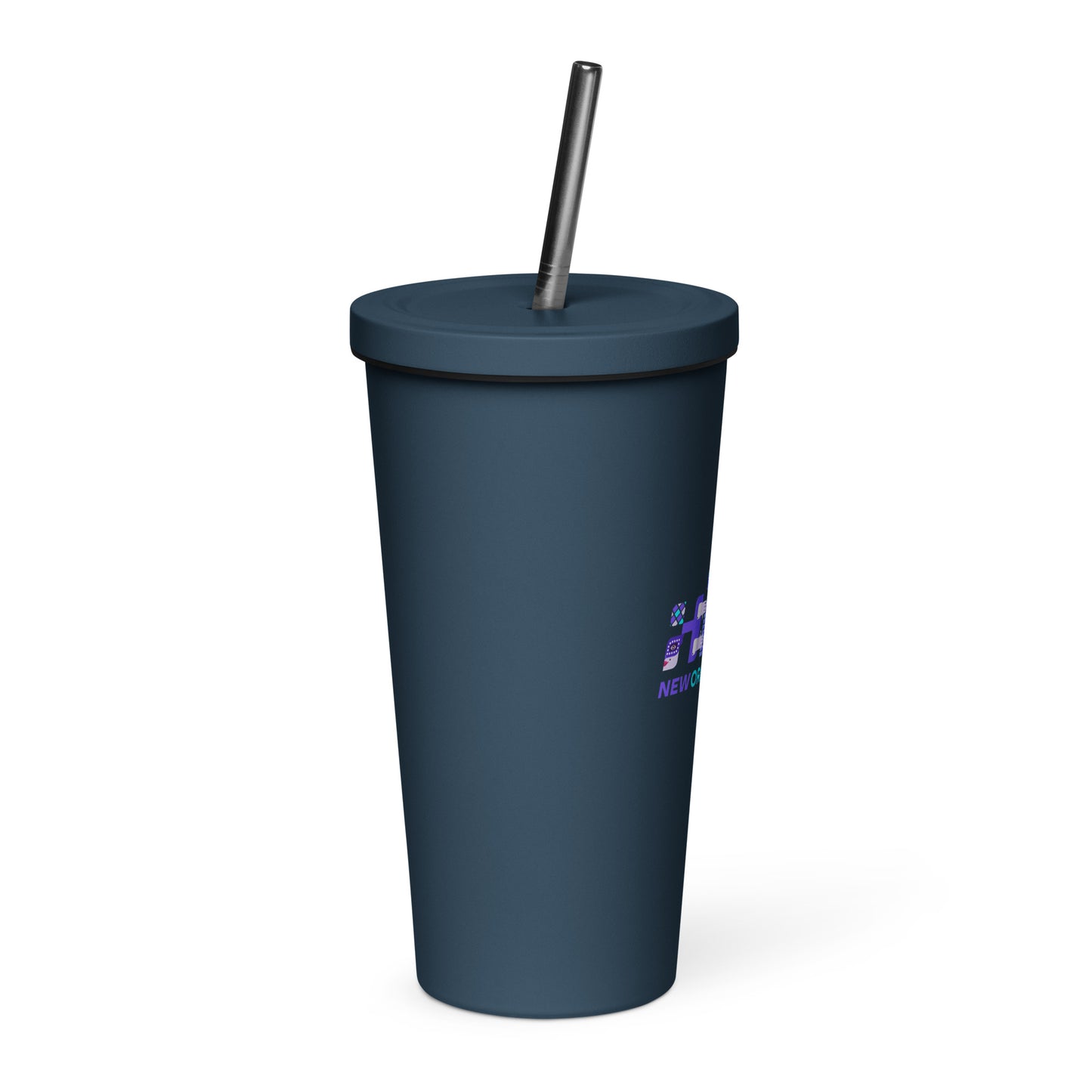 Insulated tumbler with straw - NOLA