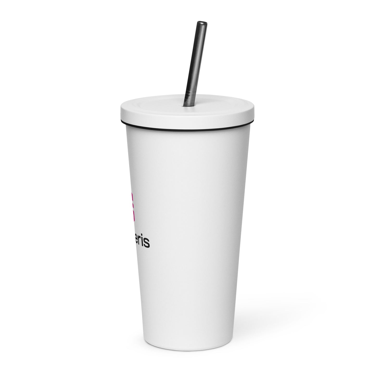 Insulated tumbler with a straw