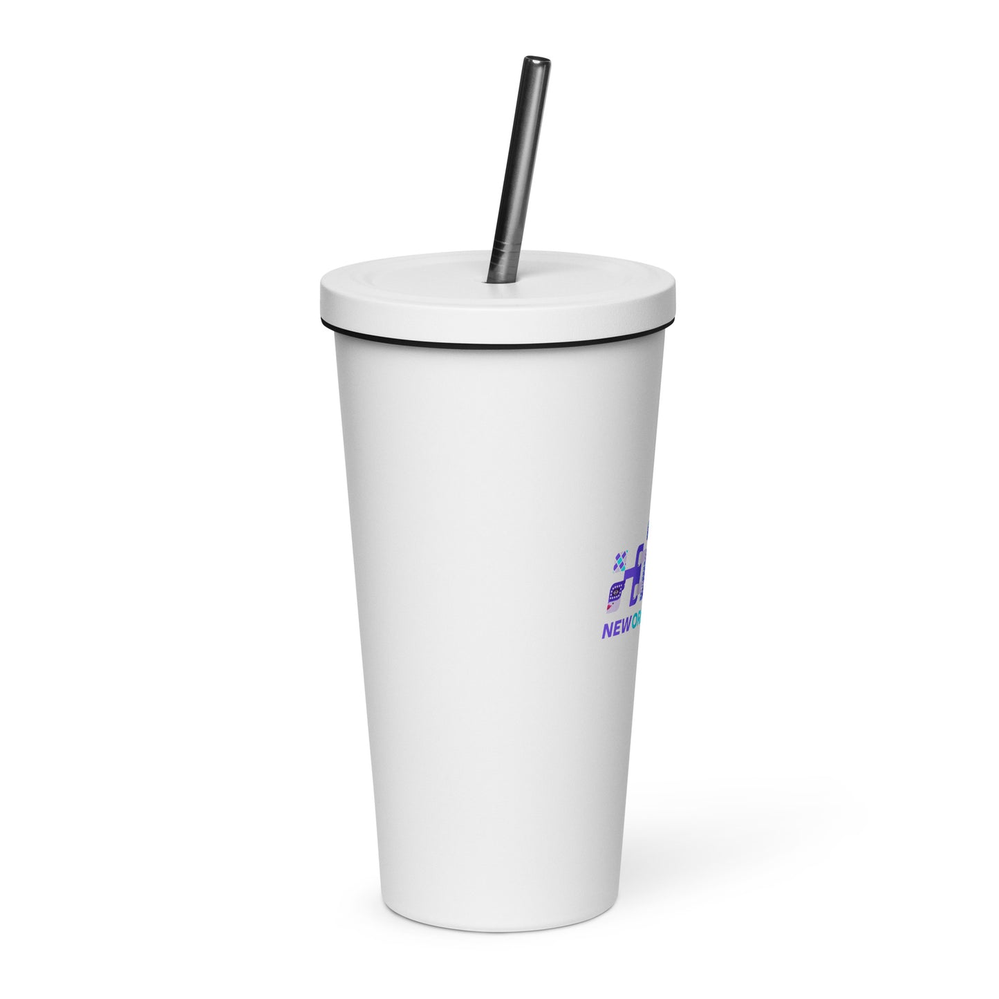 Insulated tumbler with straw - NOLA