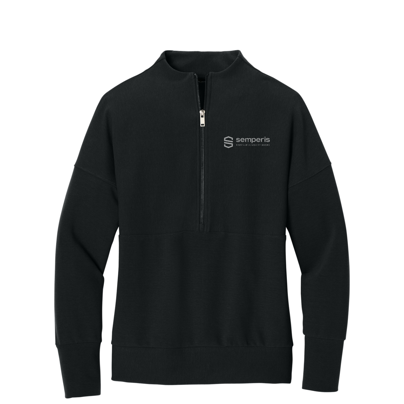 Mercer+Mettle Women's Linear Texture 1/4-Zip — Deep Black