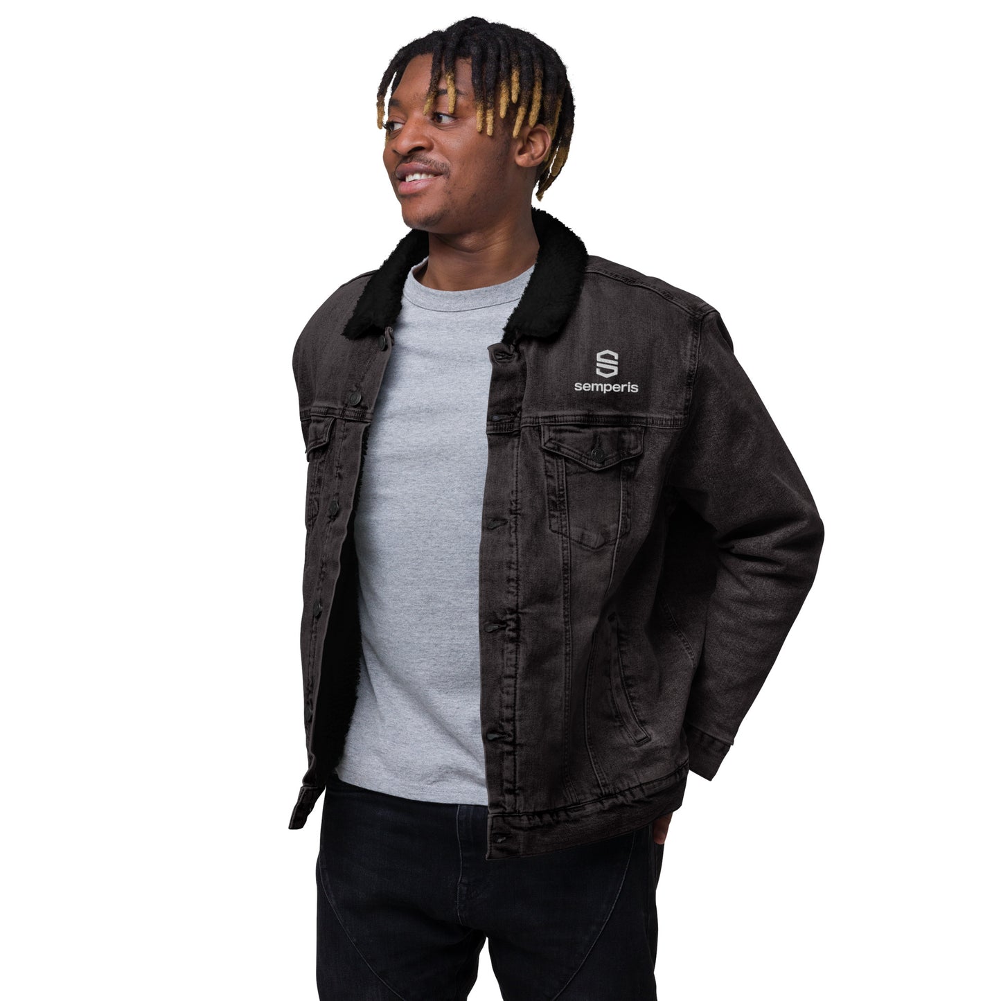 Unisex Sherpa Denim Jacket - USA