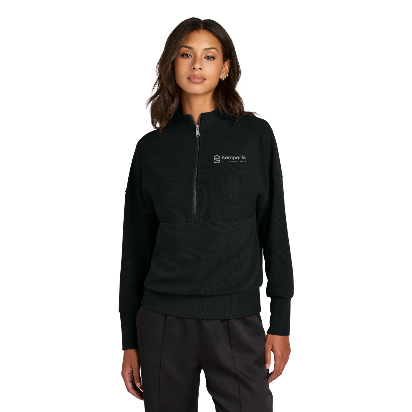 Mercer+Mettle Women's Linear Texture 1/4-Zip — model