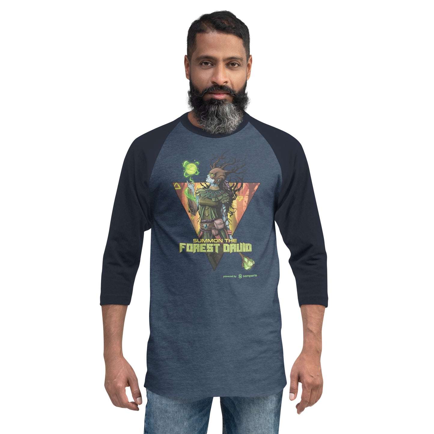 Unisex "Forest Druid" 3/4 sleeve raglan shirt - USA