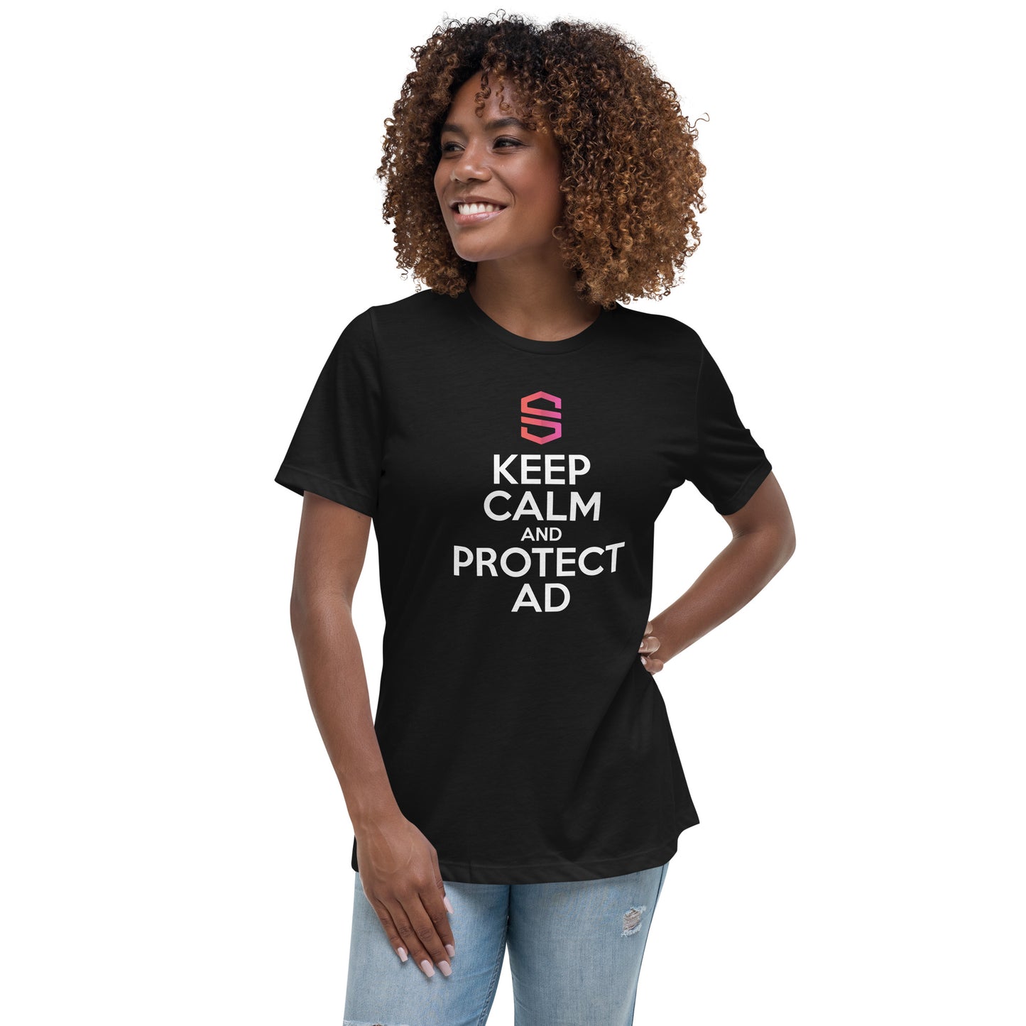 Women's "Keep Calm and Protect AD" T-shirt - 100% Cotton - Europe