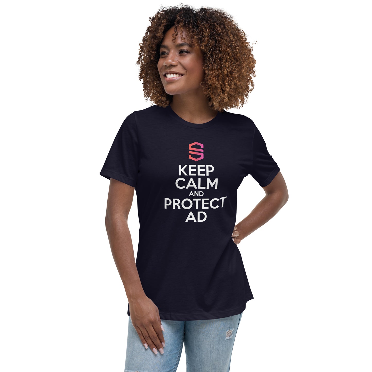 Women's "Keep Calm and Protect AD" T-shirt - 100% Cotton